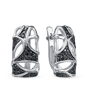 Серьги из белого золота с бриллиантами
