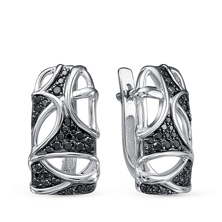 Серьги из белого золота с бриллиантами