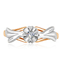 Кольцо из красного золота с бриллиантом