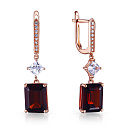 Серьги с английским замком из красного золота с бриллиантами