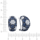 Серьги из белого золота с бриллиантами, сапфирами