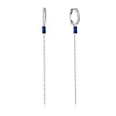 Серьги из белого золота с бриллиантами, сапфирами