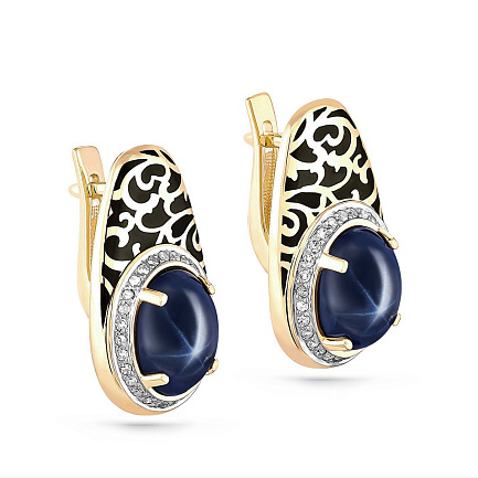 Серьги с английским замком из желтого золота