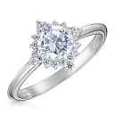 Кольцо из красного золота с фианитом