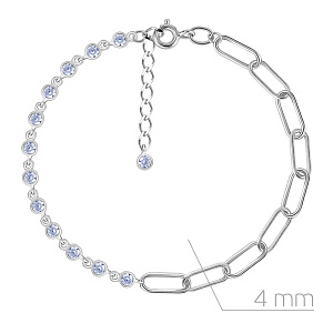 Браслет декоративный из серебра с фианитом