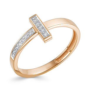 Кольцо из красного золота с бриллиантами