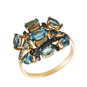 Кольцо из желтого золота с топазом