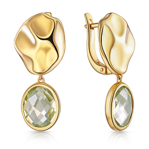 Серьги с английским замком из желтого золота