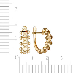 Серьги с английским замком из желтого золота