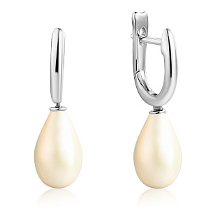 Серьги из белого золота с жемчугом