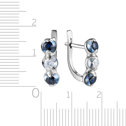 Серьги с английским замком из белого золота с бриллиантами