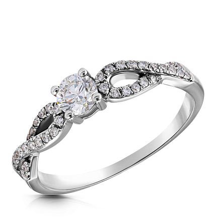 Кольцо из белого золота с бриллиантами