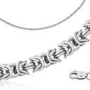 Браслет ручной работы из серебра, плетение византийское