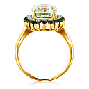 Кольцо из желтого золота с бриллиантами, аметистом