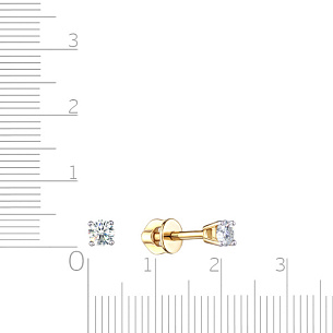 Серьги Пусеты из желтого золота с бриллиантами
