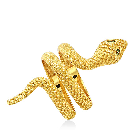 Кольцо из желтого золота с фианитом