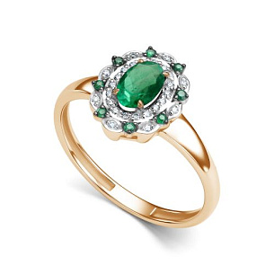 Кольцо из красного золота с бриллиантом