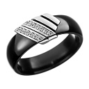 Кольцо из серебра с керамикой, фианитами