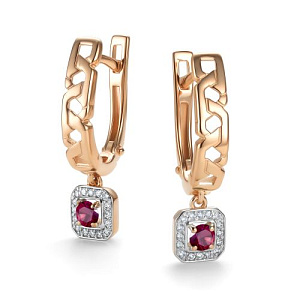 Серьги с английским замком из красного золота