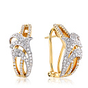 Серьги из желтого золота с бриллиантами