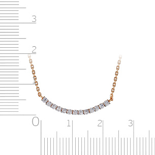Колье из красного золота с фианитом