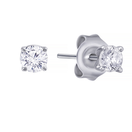 Пусеты из белого золота с бриллиантами