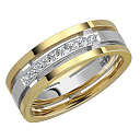 Кольцо обручальное из комбинированного золота