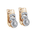 Серьги с английским замком из красного золота с бриллиантами