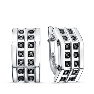 Серьги из белого золота с бриллиантом