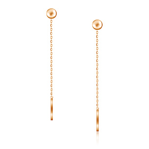 Продевки из красного золота с , плетение якорное