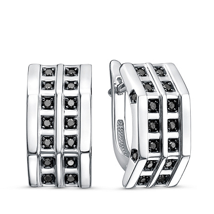 Серьги из белого золота с бриллиантами