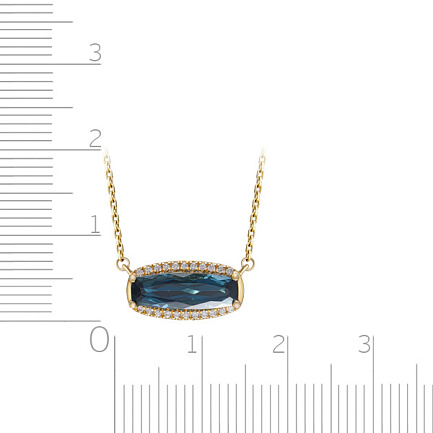 Колье из желтого золота с бриллиантами, плетение якорное