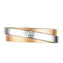 Кольцо обручальное из комбинированного золота