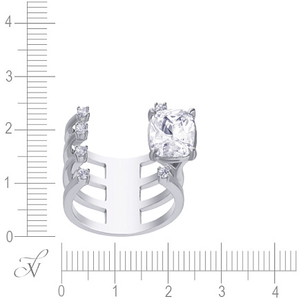 Кольцо из серебра с фианитом