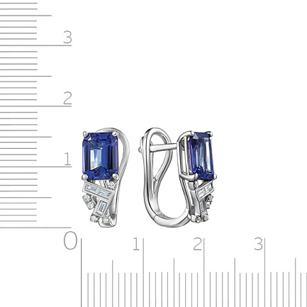 Серьги с английским замком из белого золота с бриллиантами