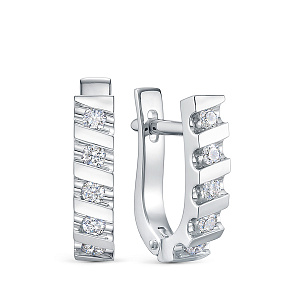 Серьги из белого золота с бриллиантами