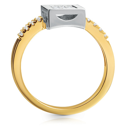 Кольцо из желтого золота с бриллиантами