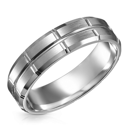 Кольцо обручальное из серебра