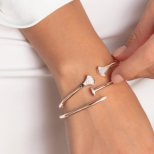 Браслет из красного золота с фианитом