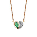 Колье из красного золота с бриллиантами, изумрудом