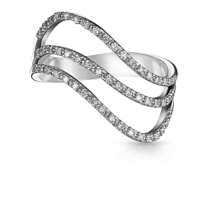 Кольцо из белого золота с бриллиантами