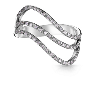 Кольцо из белого золота с бриллиантами