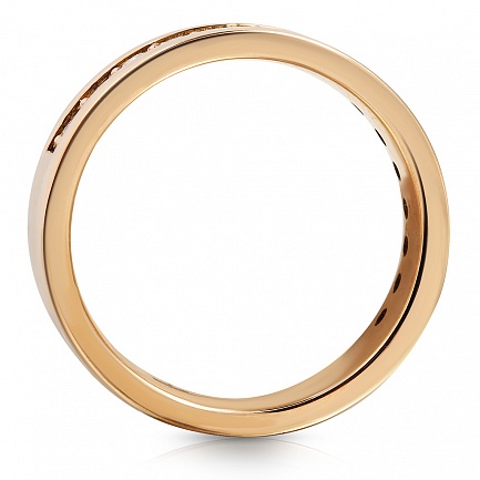 Кольцо обручальное из красного золота с бриллиантами