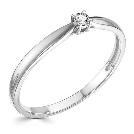 Кольцо из белого золота с бриллиантом