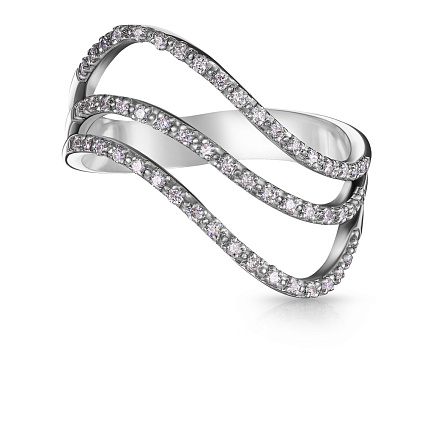 Кольцо из белого золота с бриллиантами