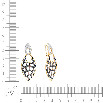 Серьги из желтого золота с бриллиантами