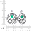 Серьги из серебра с агатом, фианитом