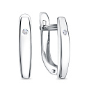 Серьги с английским замком из серебра с фианитом