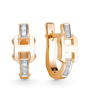 Серьги из красного золота с бриллиантами