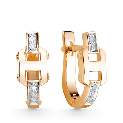 Серьги из красного золота с бриллиантами